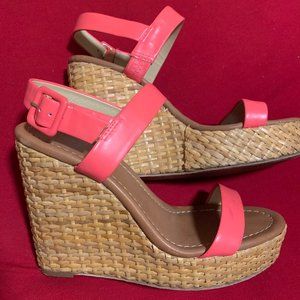 Kate Spade Wedges Pink Straps Size 8.5
